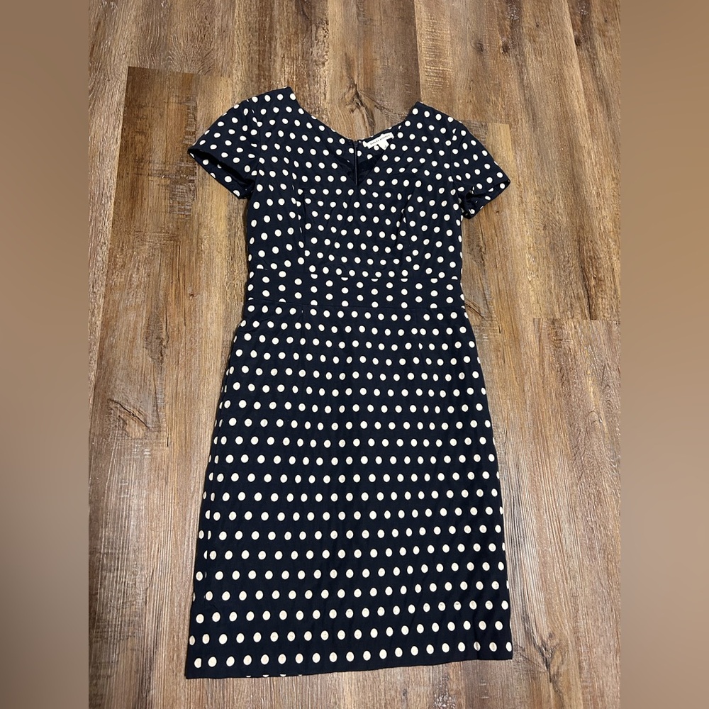 Banana Republic Midi dress navy blue polka dot Size 6 Women’s